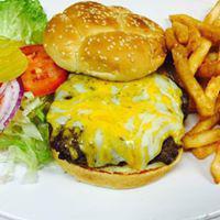 Cheeseburger · Served with fries.