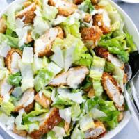 Caesar Chicken Stix Salad · Green salad with Caesar dressing and cheese. 