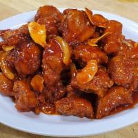 C02. Orange Chicken · Spicy. Chunks of chicken fried crispy, then sauteed with chef’s spicy-tangy orange sauce and...