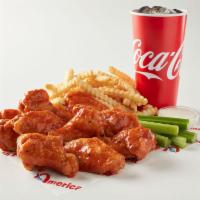 10 Piece Wings Combo · All wing orders come with carrots and celery. Choice of dipping sauce. Combo comes with frie...