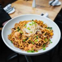 XO Noodles · Yakisoba noodle, shrimp, scallop, pork belly, bean sprouts, diakon, and crispy shallots.

...