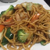 Prawns Chow Mein · Stir fried noodle dish.