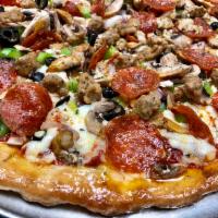My Special Pizza · Pepperoni, Italian sausage, mushroom, green peppers, onions and black olives. Dick's suggest...