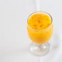 Mango Lassi · Mango flavored yogurt drink.