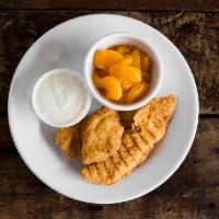 Kid's Crispy Chicken Tenders · Served with your choice of chips or mandarin oranges and dipping sauce.