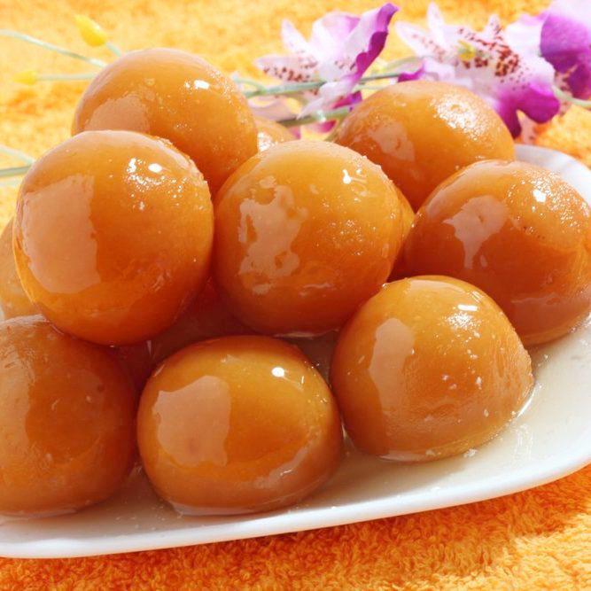 Gulab Jamun · Milk balls dipped in sugar and honey syrup.

