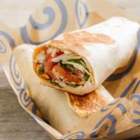 71. Chipotle Chicken · Sliced chicken breast, bacon, melted Jack and cheddar cheese, baby spinach, plum tomatoes, o...