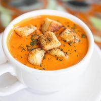 Cup Creamy Tomato Soup · Chunky tomato soup with homemade croutons.