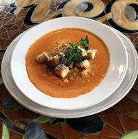 Bowl Creamy Tomato Soup · Chunky tomato soup with homemade croutons.