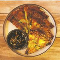 Korean Seafood Scallion Pancake · Add cheese on top at an additional cost.