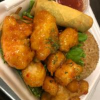 Orange Chicken Plate · Tender chicken flash fried in tempura batter prepared with sweet and sour sauce served with ...