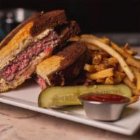 Paddy's Melt · Grilled marble rye, Cascade Natural beef patty, pickled red onions and Kilbeggan stone groun...