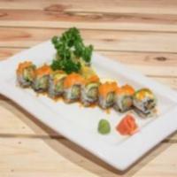 Florida Roll  · Raw. Includes salmon, avocado, cucumber topped with salmon, avocado, fish egg, and eel sauce. 
