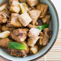 Braised Chinese Taro Chicken 中式生燜芋頭雞 · Lightly browned in fat and then cooked slowly in a closed pan with a small amount of liquid.