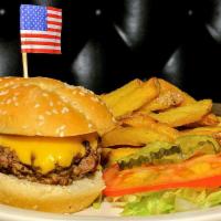 Kid's Cheeseburger · Choice of side and served with a drink.