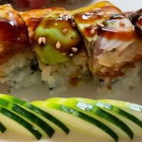 4. Dancing Dragon Roll  · Shrimp tempura inside with eel avocado and eel sauce.
