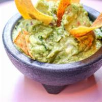 Guacamole & Chips · corn tortiall chips, avocado, tomato, onion, cilantro, chile serrano, jalapeno