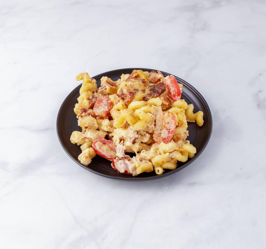 Mac and Cheese · Bacon, Cavatappi, Tomato, Cheddar Jack