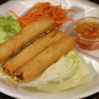 A2. Vietnamese Fried Egg Roll · Crunchy fried Vietnamese egg rolls filled with vegetables, pork, vermicelli, and taro

Order...