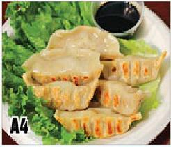 A4. Pot Sticker · Pan fried pot stickers filled with pork and vegetables.

Order includes 6 pieces.