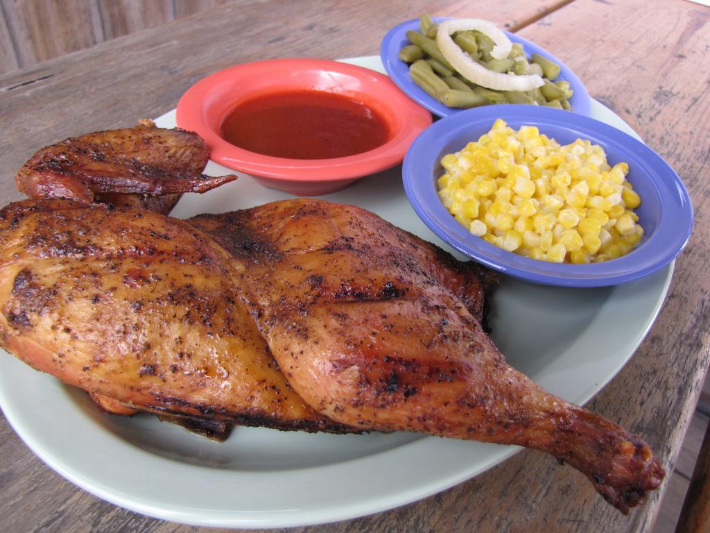 Smoked BBQ 1/2 Chicken Plate with 2 sides · 