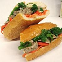 2. Meatball - Xiu Mai Sandwich · Fresh ground pork mixed with onions, herbs, and spices that is rolled and steamed then slice...