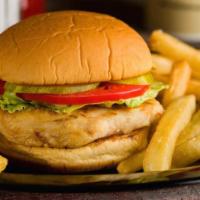 Charbroiled  Chicken Sandwich Combo · Grilled chicken, lettuce, tomatoes, and mayo on brioche bun.