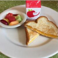 Kids Grilled Cheese Sandwich · American cheese melted between 2 sliced of perfectly toasted wheat bread  American cheese me...