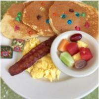 Kid's Special Pancakes · 3 of our buttermilk pancakes wit m&ms inside the pancakes or on the side, served with a side...