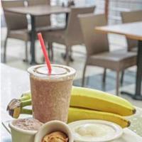 Peanut Butter Cup · Nonfat milk, nonfat yogurt, banana, peanut butter and 25 gm of isopure chocolate protein.