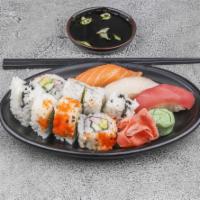 Sushi Appetizer · 1 California roll and 3 pieces of sushi.