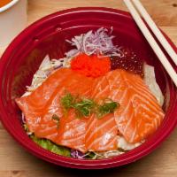 Fresh Salmon Bowl · Fresh salmon sashimi over sushi rice.