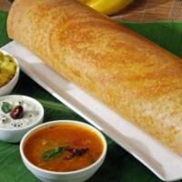 Cheese Dosa · Two street-style dosas generously topped with Cheese to pinch your taste buds. Served with S...
