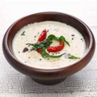 Coconut Chutney · A lightly spiced, coconut flavored nutty dip served as a popular side dish