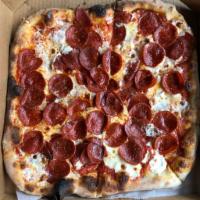 Pepperoni Pizza · Mozzarella, red sauce.