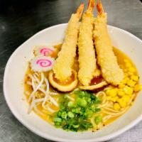 Shrimp Tempura Ramen · Bone broth with miso favor based: breaded shrimp, fish cake, bean sprouts, chopped scallion,...