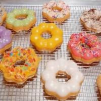 Assorted Dozen  · An assortment of our donuts, selected just for you.
It comes with 2 half dozen boxes.