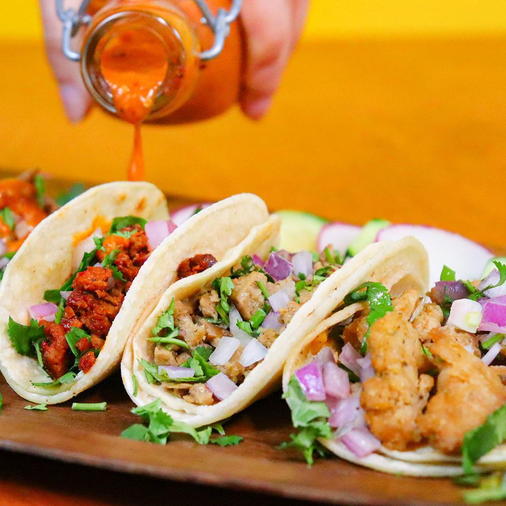 3 Soft Street Tacos Combo - Rice and Beans · Corn tortilla, choice of vegan meat, onion, cilantro and choice of salsa. Rice and beans on the side.