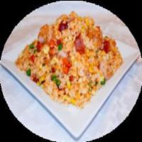 K1. Queenz Com Chien · Queenz special fried rice. Fried rice with assorted seafood and caviar