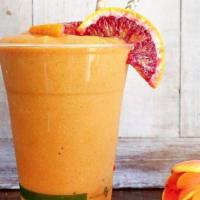 The Cure · almond milk, carrot-orange juice, banana, pineapple, turmeric, ginger