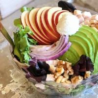  - Chicken Apple Walnut Salad · mixed greens, chicken, avocado, sliced apple, walnuts, red onion, goat cheese, balsamic dijo...