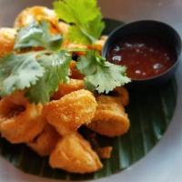 Fried Calamari · Crispy golden fried calamari, and Thai sweet chili sauce.