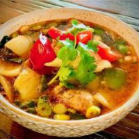 Tom Yum Soup · Choice of shrimp, chicken or vegetables. Recommended with shrimp. Featuring a spicy, tart, h...