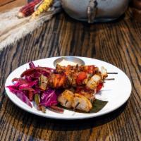 Adobo Beef Skewers · Served with chipotle aioli.