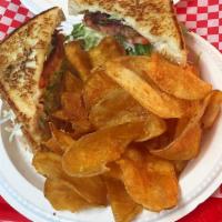 Turkey Club · Classic triple decker, turkey, bacon, lettuce, tomato and mayo served with FRENCH FRIES
