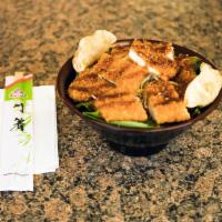 RB3. Chicken Katsu Rice Bowl · Fried panko breaded chicken breast, edamame, katsu sauce and sesame honey sauce. Does not co...