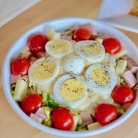 Chef Salad · Lettuce, chopped ham, gouda cheese, boiled egg, cherry tomatoes, and Niko sauce. We always u...