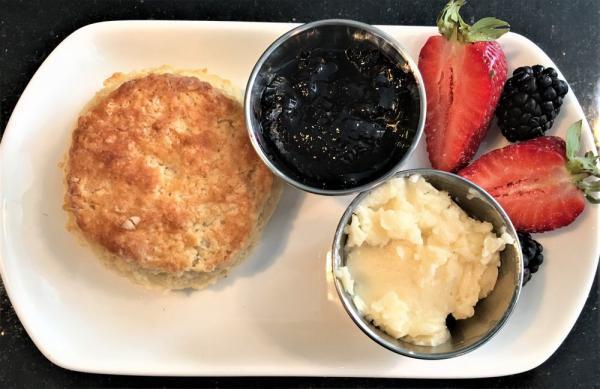 Buttermilk Biscuit · Served with jam and honey butter.