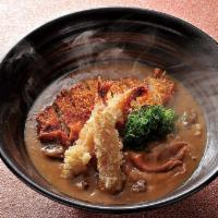 Curry Deluxe  · Shrimp tempura, Pork Cutlet, Beef in Curry broth