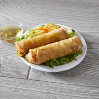2. Cha Gio - Pork Egg Roll · 2 fried egg rolls with ground pork, carrots and mushrooms.